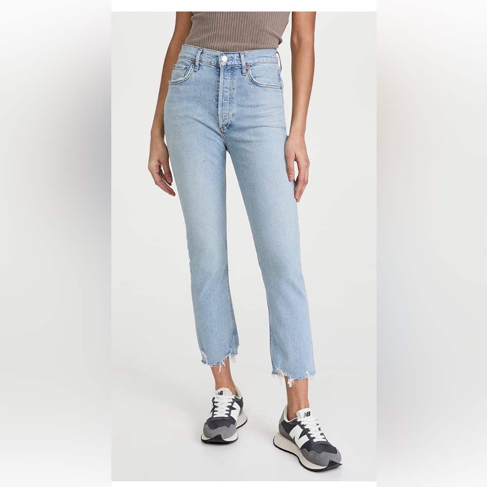 Agolde Riley Crop Jeans in Bitter Wash Size 25